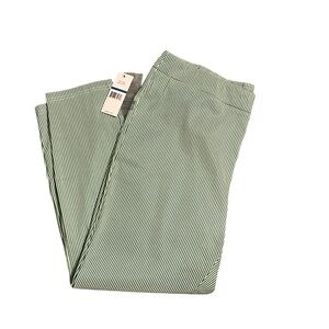 Women's Nanette Lepore Green White Striped Ankle Cropped Pants XL